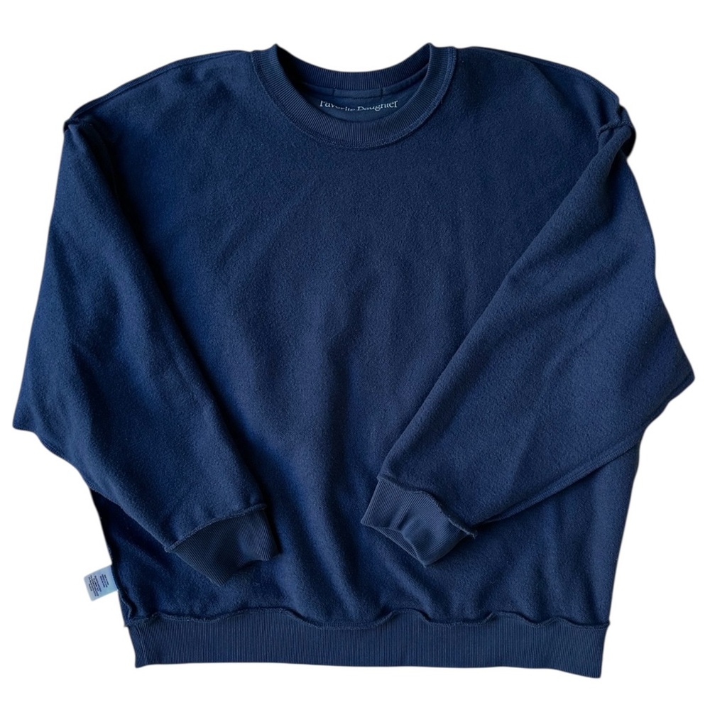 Favorite Daughter Sister Navy Blue Heart Crew Neck Pullover Sweatshirt Extra XL - Picture 4 of 15